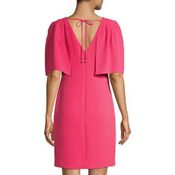 Trina Turk Women's Size XS 2 Tropical Tie Back Pink Dress Above Knee - Picture 2 of 12